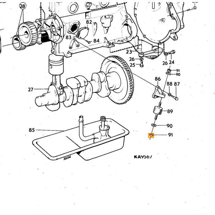 Volvo Soupape de vidange moteur B16+B18+B20+B30+B21+B23+B230 (191698)(82744) Volvo piece no 82745
