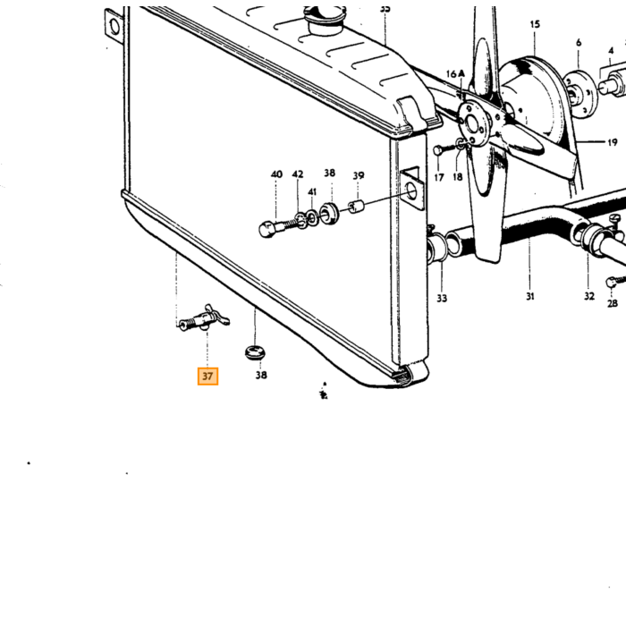 Volvo Vanne de vidange radiateur B16+B18 Amazon +PV544+Duett Volvo piece no 87502