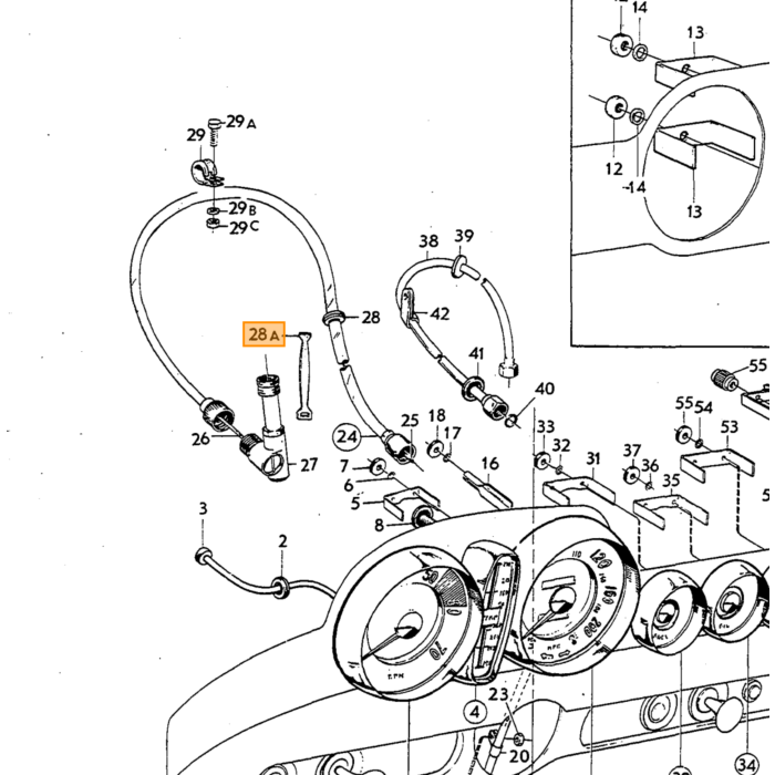 Volvo Passe-fil en caoutchouc PV444 +PV544+P1800 13-20mm Volvo piece no 88273