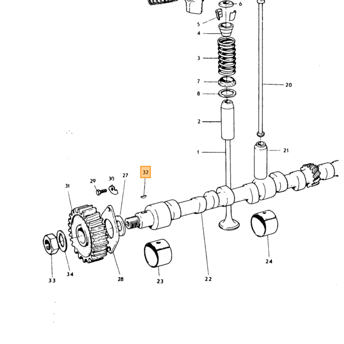 Volvo Cannelure d'arbre à cames B18+B20+B30 Volvo piece no 910118