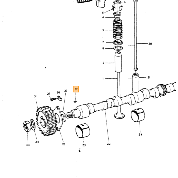 Volvo Cannelure d'arbre à cames B18+B20+B30 Volvo piece no 910118