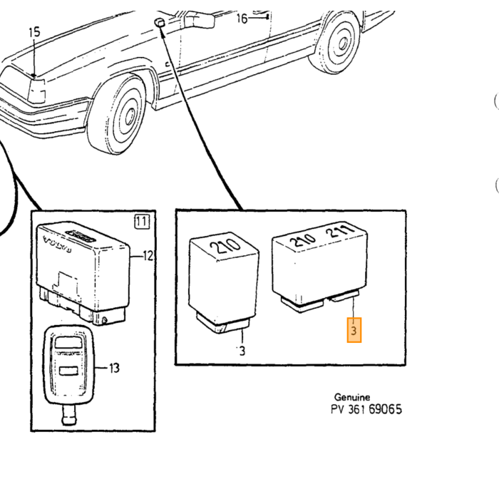 Volvo Relais alarme 850+960+v90/S90 Volvo piece no 9128903