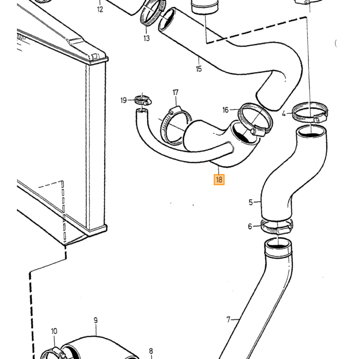 Durites de Refroidissement en Silicone Noir pour Réservoir d'Expansion Volvo 850 - S70 - V70 - C70 92-98, numéro de pièce Volvo 9135267