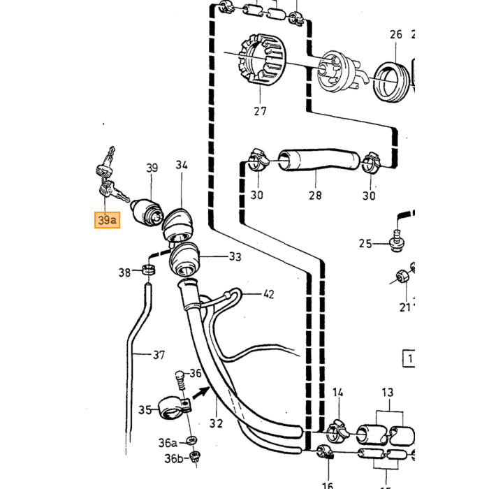 Volvo Bouchon de réservoir + serrure verrouillable et clé 240 + 260 + 740 + 940 + 850 V70 C70 70 1978 + (orig Volvo) Volvo piece no 9142606