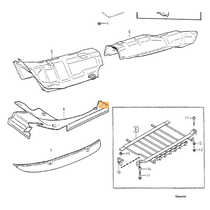 Pièce Volvo - Joint de couverture d'écran de garde-boue Volvo, numéro de pièce 9154415