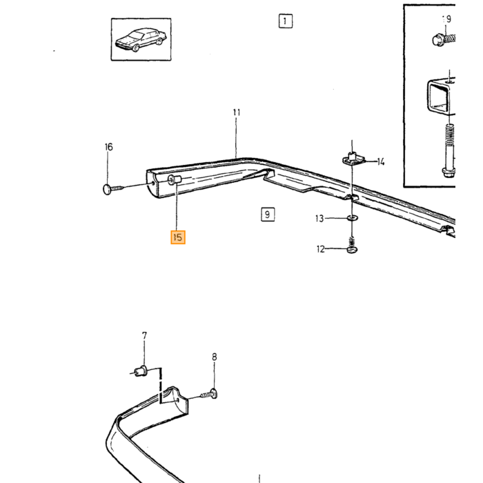 Pièce Volvo - Joint de couverture d'écran de garde-boue Volvo, numéro de pièce 9154415