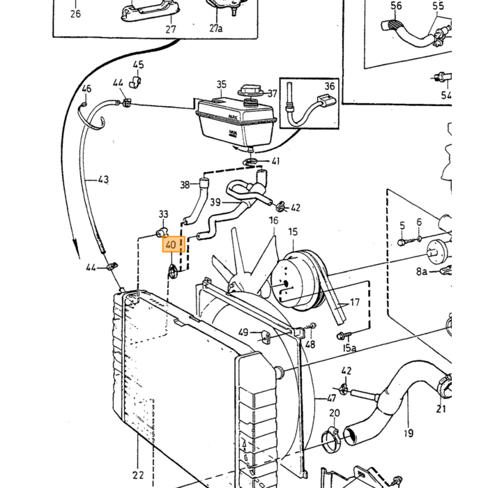 Durite de Radiateur Volvo pour type Volvo 740 : type de moteur Volvo 760 : type de moteur Volvo 780 : type de moteur Volvo 940 : type de moteur Volvo 960 : type de moteur, numéro de pièce Volvo 9155496.