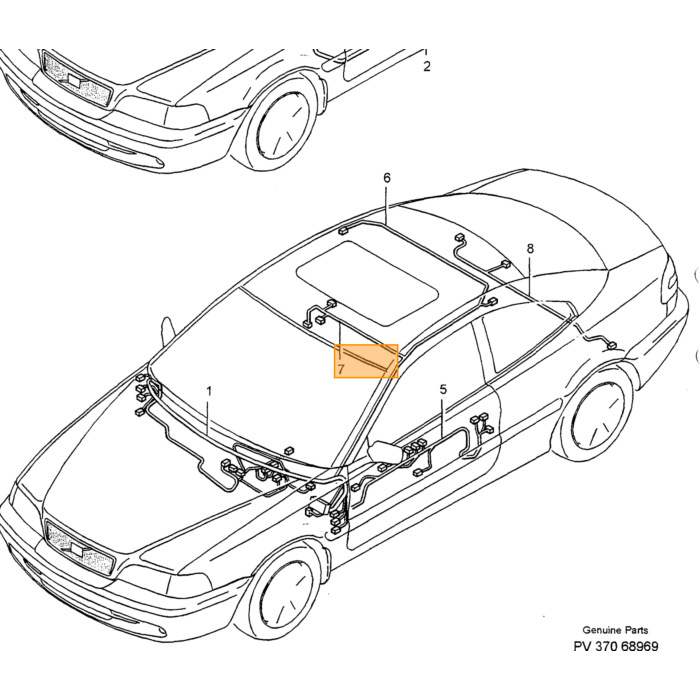 Produit Volvo - Faisceau de câbles Volvo, numéro de pièce Volvo 9168057