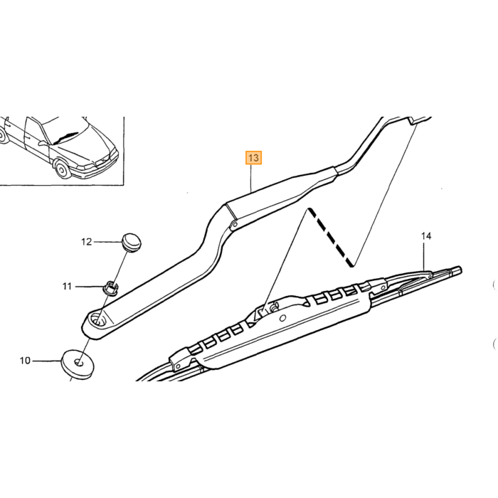 Bras d'essuie-glace côté gauche de direction: pour Volvo V70 C70 S70 à conduite à gauche