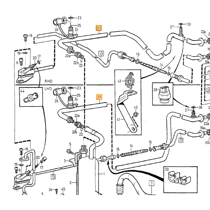 Volvo Tuyau Airco entre Evaporateur et Sécheur Volvo 850 - C70 - S70 - V70 - XC70 Volvo piece no 9171406