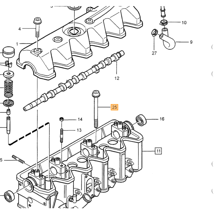 Volvo Vis de Culasse Diesel Volvo 200 - 700 - 900 - 850 - S70 - V70 - S80 Volvo piece no 9186535
