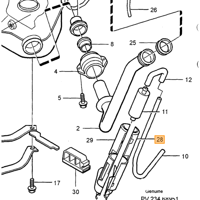 PROTECTION Volvo pièce nr 9186725 pour Volvo