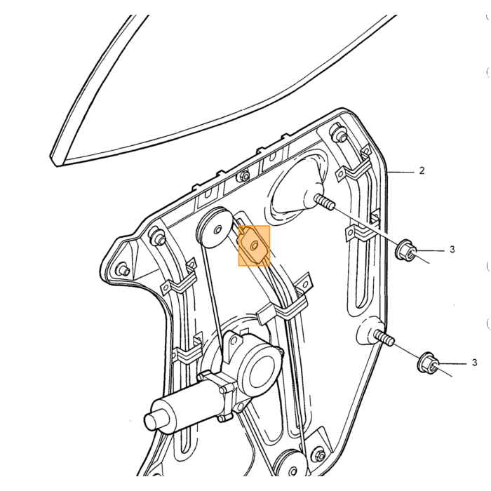 Moteur électrique Volvo à gauche, pièce Volvo numéro 9187276