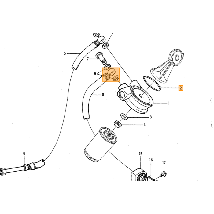 Volvo Joint (anneau caoutchouc) radiateur d'huile B23+B200+B230 et D24TIC B19/21/23 200/230 ET/FT avec turbo 2 requis Volvo piece no 925093