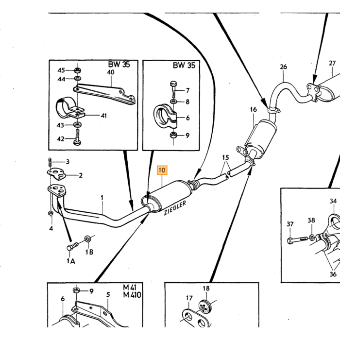Volvo Boulon UNC 5/16 oa filtre à air su 73606 64mm 191689 Volvo piece no 940136
