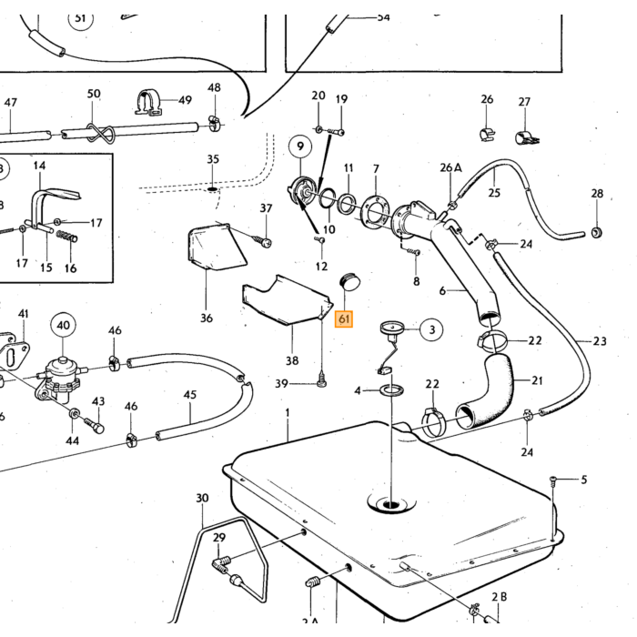 Volvo Câble passe-fil en caoutchouc Amazon+PV544+P1800+140+164+240 diamètre trou 16 mm (974685) Volvo piece no 941268