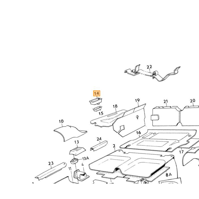 Volvo Pince de fixation côté sellerie siège Amazon (8 nécessaires par siège) Volvo piece no 942188