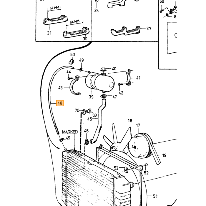 Volvo Durite radiateur vers vase d'expansion 87 5mm Amazon+P1800+140+164+240+260+740+940+960+V90+S90 981376 Volvo piece no 942700