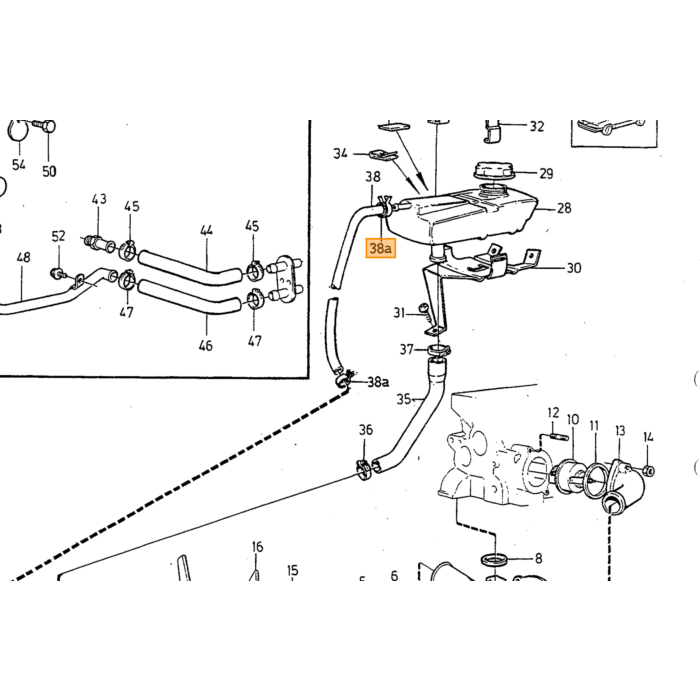 Volvo Durite radiateur vers vase d'expansion 87 5mm Amazon+P1800+140+164+240+260+740+940+960+V90+S90 981376 Volvo piece no 942700