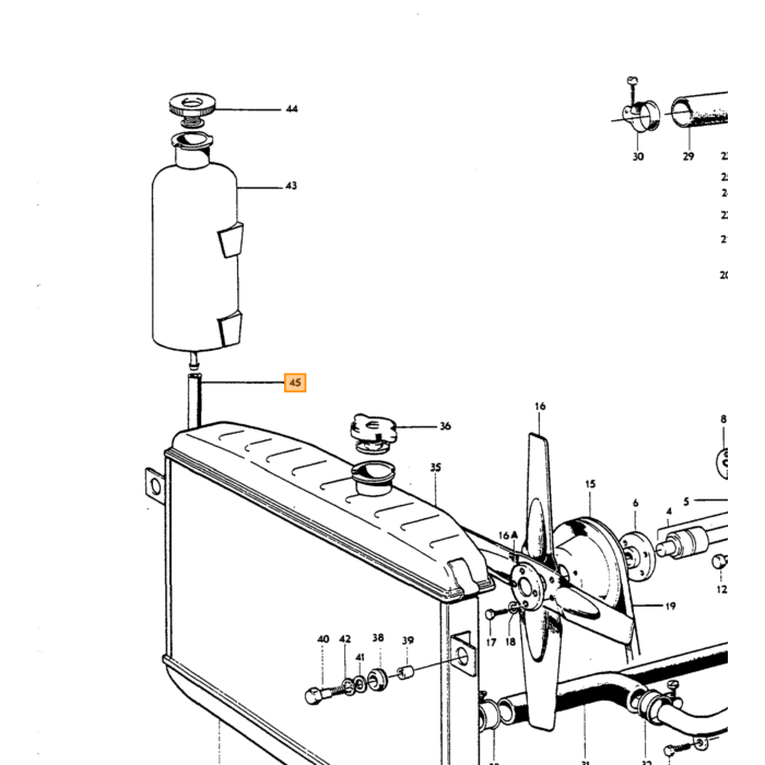 Volvo Durite radiateur vers vase d'expansion 87 5mm Amazon+P1800+140+164+240+260+740+940+960+V90+S90 981376 Volvo piece no 942700