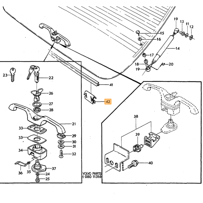 Volvo Pince caoutchouc racleur 140+1800 (10 pièces nécessaires) pour bande 683644 683645 683646 Volvo piece no 944102