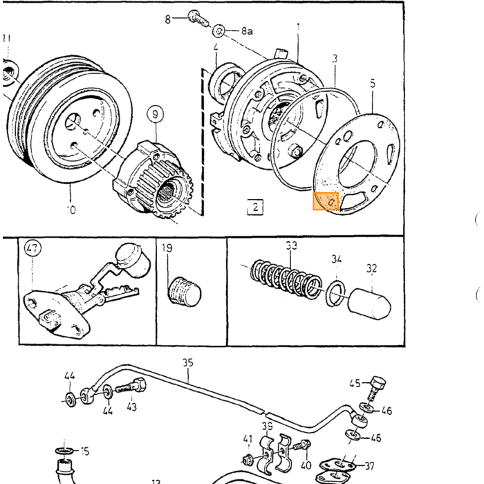 Boulon de bride Volvo M8 x 16 pour montage de pare-chocs arrière 240 divers emplacements, pièce Volvo numéro 946440