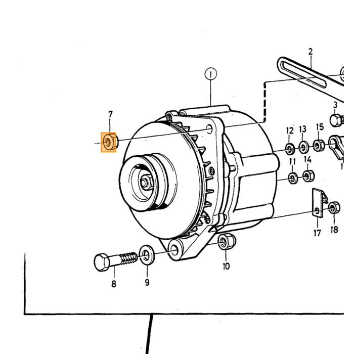 Vis carrée Volvo pour réglage de dynamo universel Volvo, pièce Volvo numéro 948439