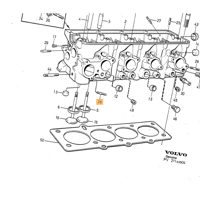 Tige de culasse Volvo 240+340+360+740+760+780+940+960, numéro de pièce Volvo 948606