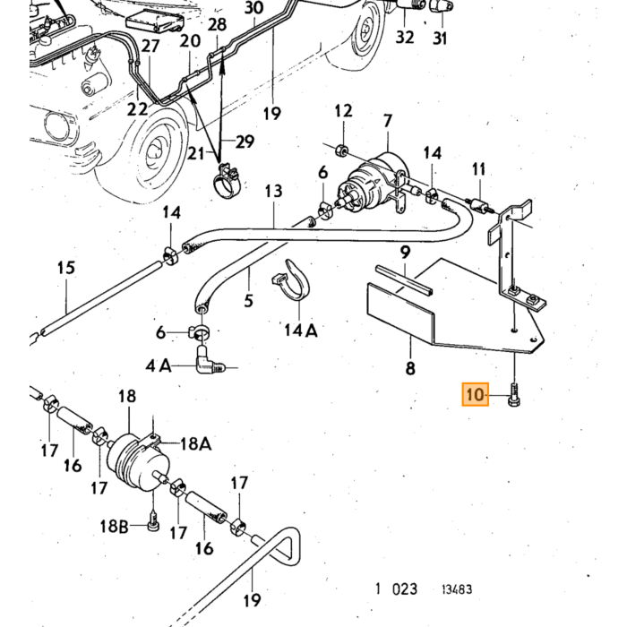 Vis Volvo UNC 1/4-20x3/8 pouce (9 mm) URX, pièce Volvo numéro 950044