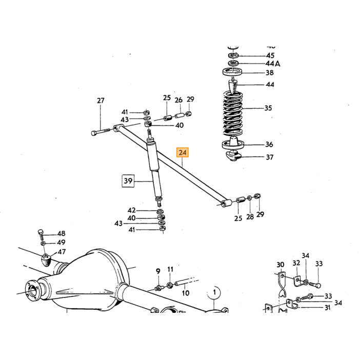 Ensemble de écrous Volvo pour essieu arrière 140 145 1/2UNC nylock pour entre autres 955570 bras de suspension inférieur, amortisseur inférieur et barre Panhard, numéro de pièce Volvo 950356set