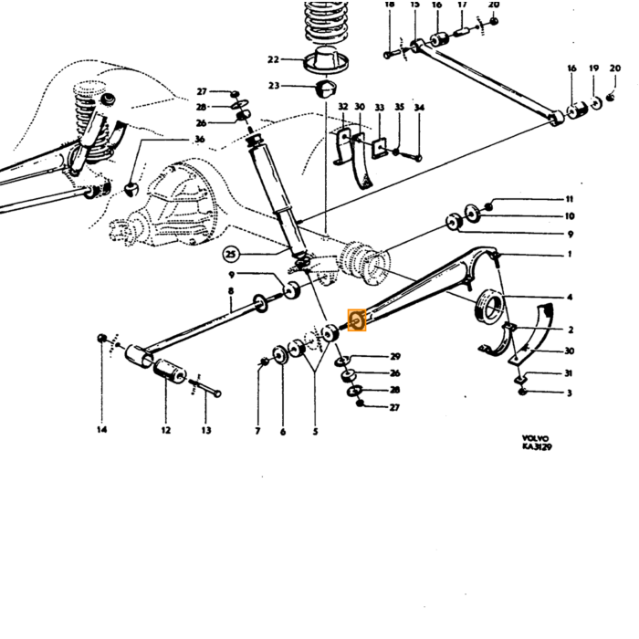 Ensemble de écrous Volvo pour essieu arrière 140 145 1/2UNC nylock pour entre autres 955570 bras de suspension inférieur, amortisseur inférieur et barre Panhard, numéro de pièce Volvo 950356set