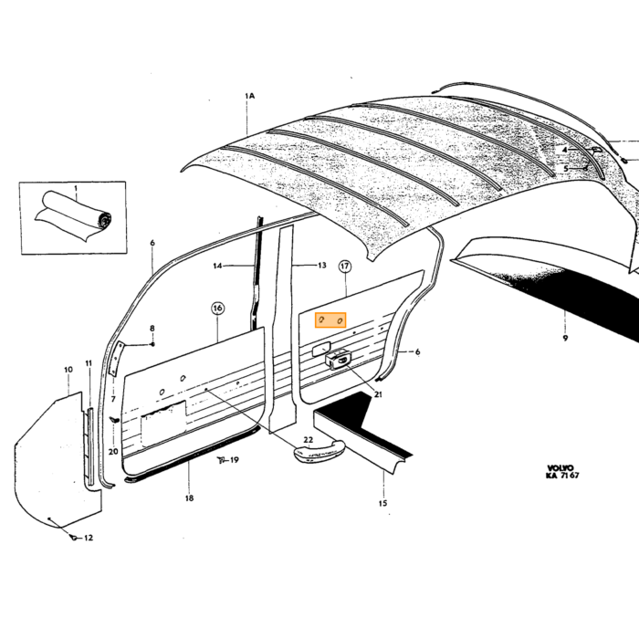 Volvo Collier de garniture de porte PV544+Duett+Amazon+P1800 Volvo piece no 95290