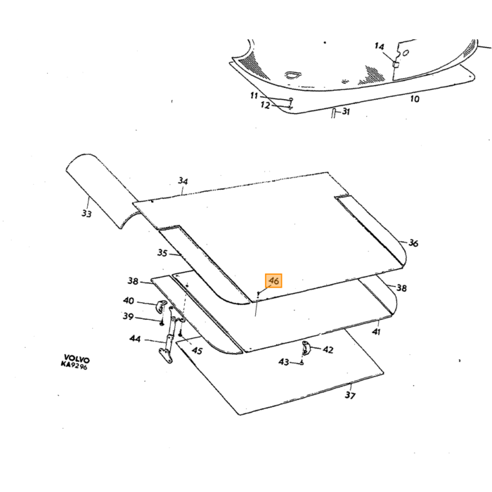 Volvo Commande Parker PV444+PV544+P1800 Volvo piece no 955154