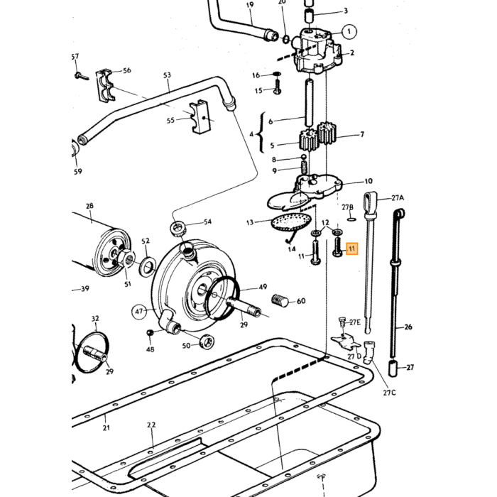 Volvo Boulon de distributeur de puissanceUNC 1/4-1/2 Volvo piece no 955515