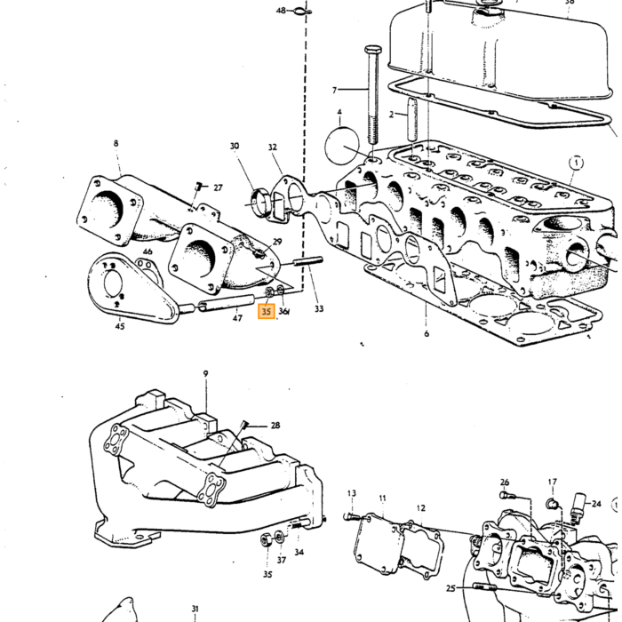 Volvo Ecrou UNC 5/16 ao goujon collecteur etc B16 B18 B20 B30 Volvo piece no 955826