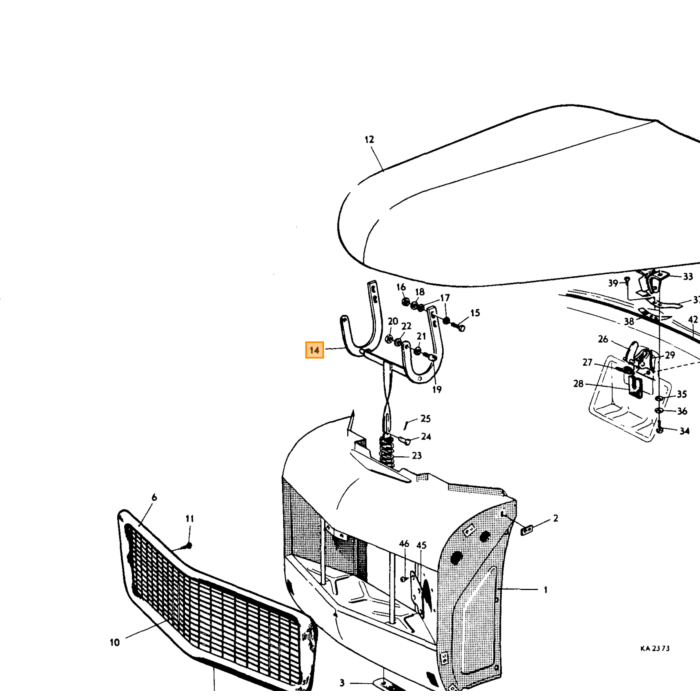 Pièce Volvo Plaatwerk Duett 210 445, moitié de passage de roue à utiliser à gauche et à droite à l'arrière, numéro de pièce Volvo 96019