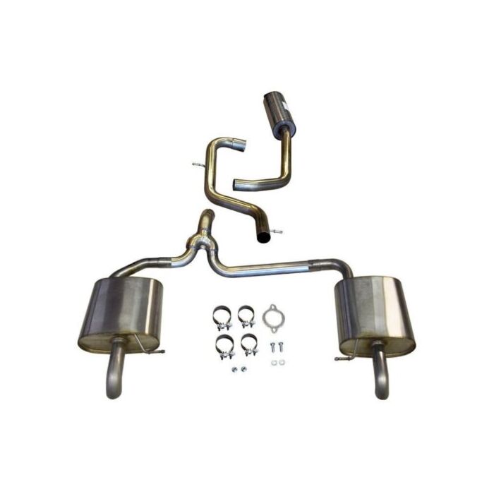 Échappement en acier inoxydable V70III 2.5T 2.5 fT pour Volvo à partir du catalyseur et arrière. Excl. protection en caoutchouc.