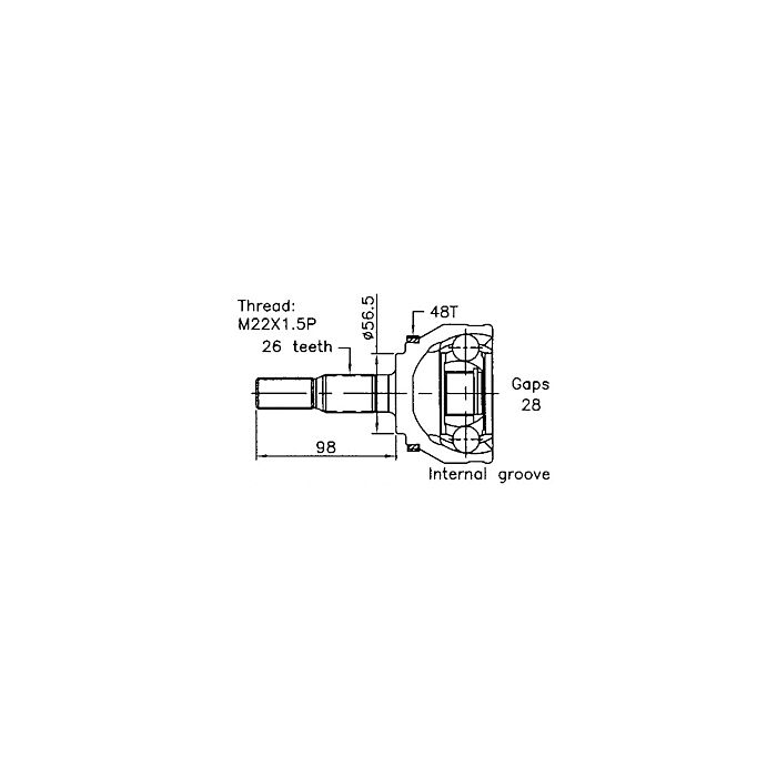 Homokineet binnen VOLVO 850 C70 Conv -05 S70 V70 I -00
