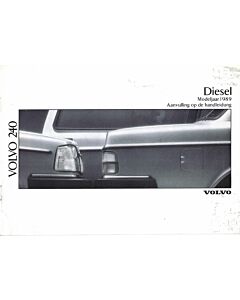 Manuel Volvo 240 Supplément 1989 Néerlandais