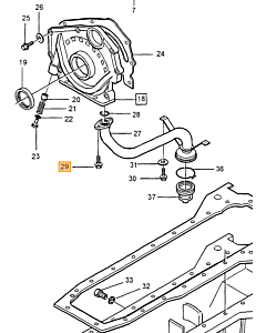 Joint d'étanchéité de jauge d'huile 5 cylindres pour Volvo S60 (-2009), S80 (-2006), V70 P26, XC70 (2001-2007)