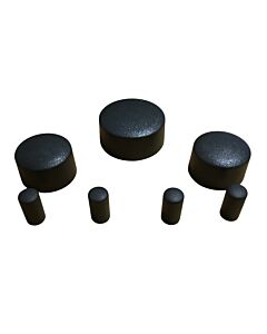 Knop radio volume set 7 stuks donkergrijs HU803 HU850 HU601 Volvo S60 (-2009)  S80 (-2006)  V70 P26  XC70 (2001-2007)