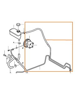 Retourleiding Stuurhuis stuurbekrachting 5 Cilinder Benzine en Diesel Volvo V70/S60/XC70