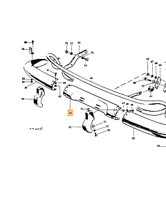 Bumper PV544 achter complete set incl rozetten en USA beugel RVS