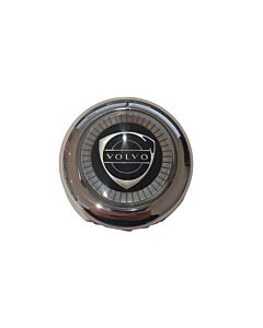Claxon Volvo avec bague en chrome complet sur volant P1800 -chassinr 25499 pièce Volvo nr 664477comp