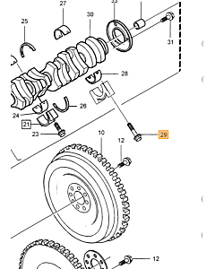 Krukas Schroef Hoofdlager Diesel Volvo 240 - 740 - 760 - 940 - 960 Febi
