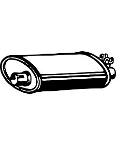 Uitlaat demper Achter  740 760 780 940 960 alle D24TIC D24T  B200FT  B230FT  D24TIC  D24T  B204E  B234F (geen multilink)