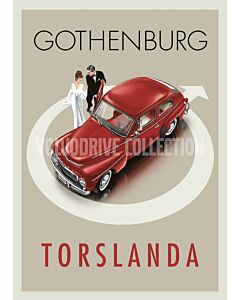 Poster PV gothenburg torslanda  PV544 red retro poster
