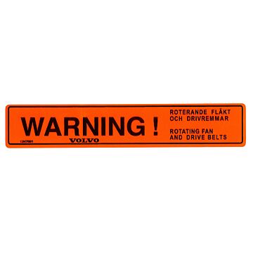 Sticker inchWarning roterande flakt etcinch zwart op rood(1247681)