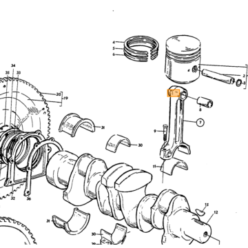 Hoofdlagerset (voor 1 motor) Standaard maat 4-CYL Benzine Volvo Amazon - P1800 - PV - 140 - 240 - 340 - 740 - 760 ref 271214