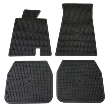 Mattenset 164 zwart rubber  met 164 logo set 4st 1972